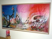 Framed copy of Barbara Remington's Middle-earth Mural